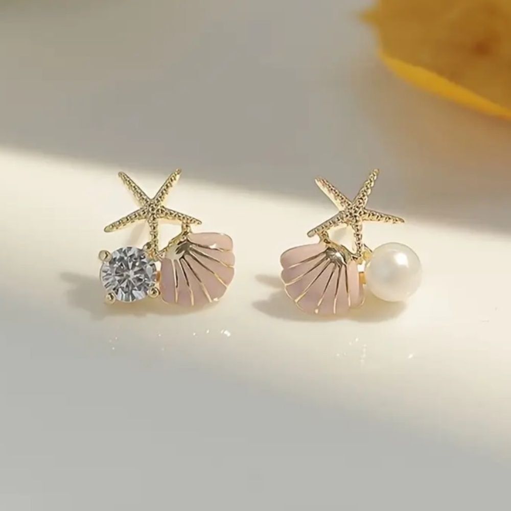 ✨🆕✨ Elegant Starfish ⭐️ Shell 🐚 Earrings✨ - Picture 3 of 11